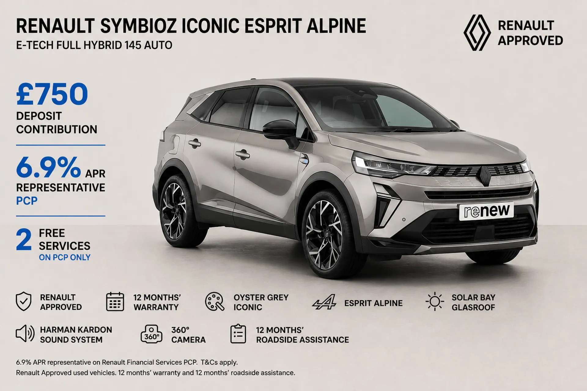 A 2025 RENAULT SYMBIOZ 1.6 E-Tech FHEV 145 Iconic Esprit Alpine 5dr Auto A 2025 RENAULT SYMBIOZ 1.6 E-Tech FHEV 145 Iconic Esprit Alpine 5dr Auto
