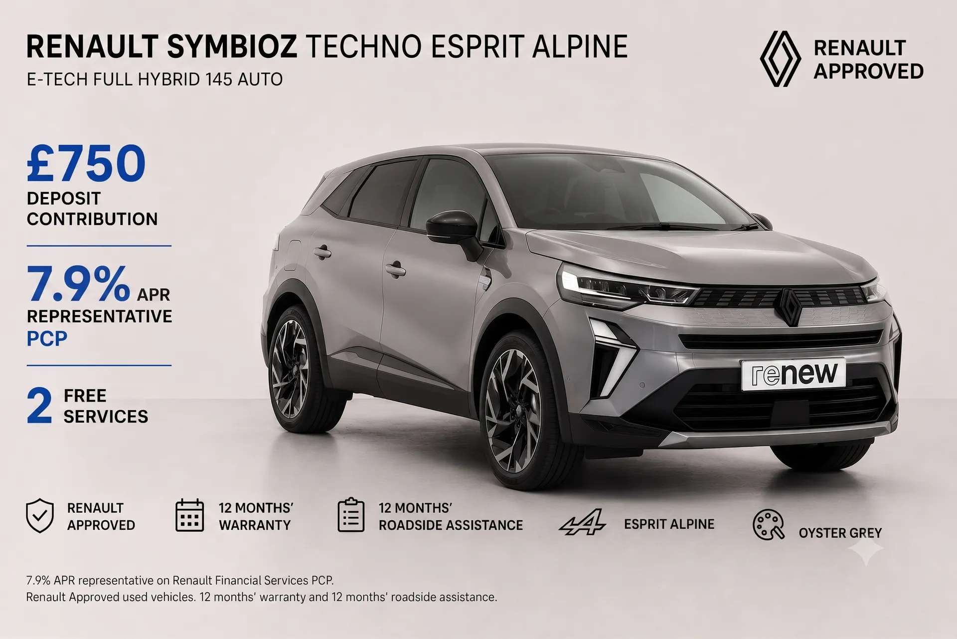 A 2025 RENAULT SYMBIOZ 1.6 E-Tech FHEV 145 Techno Esprit Alpine 5dr Auto A 2025 RENAULT SYMBIOZ 1.6 E-Tech FHEV 145 Techno Esprit Alpine 5dr Auto