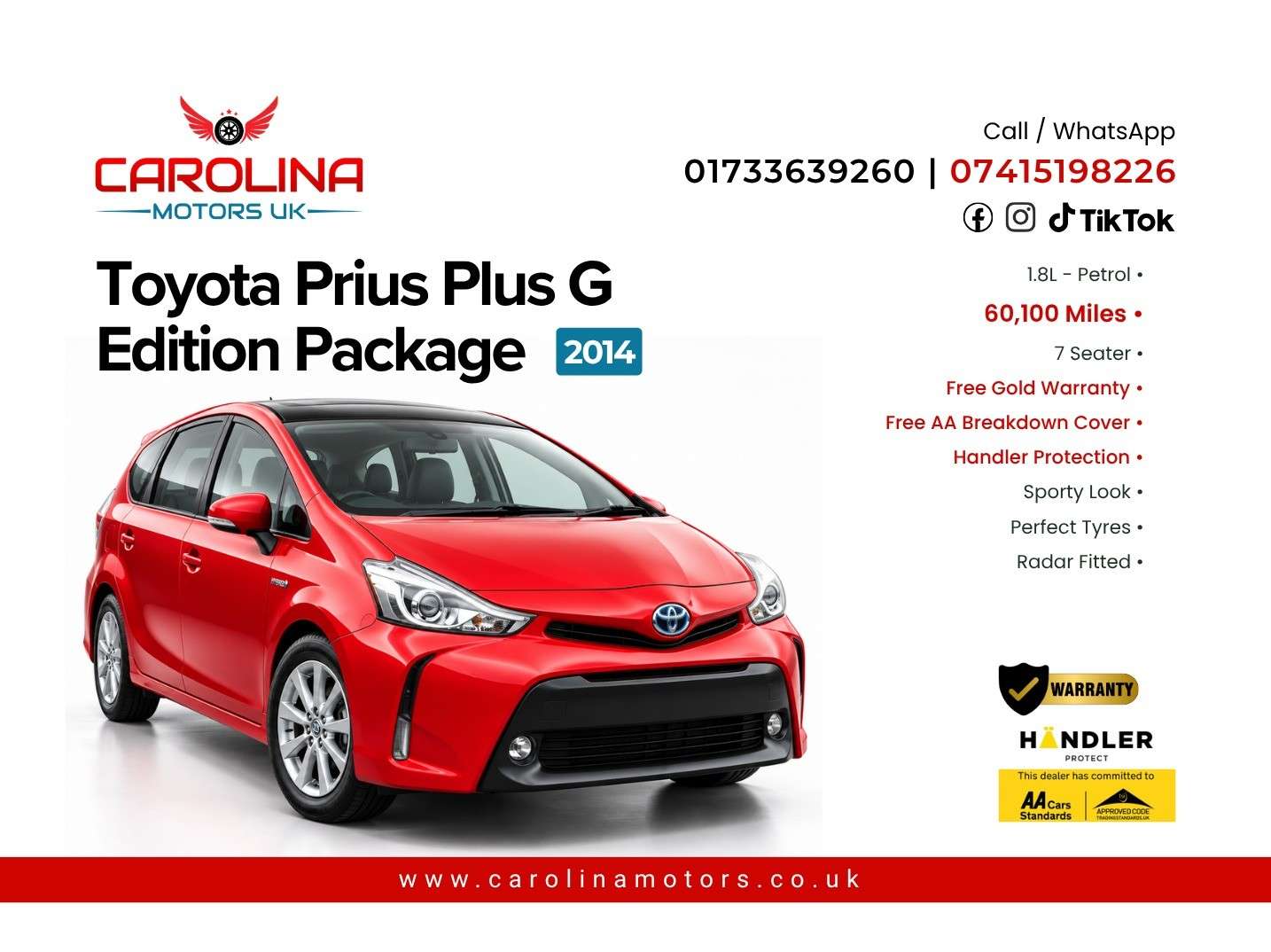 A 2014 TOYOTA PRIUS+ 1.8L HYBRID - PANORAMIC DUAL SUNROOF - 7 SEATER-ULEZ/CAZ PASS-FREE 15MONTHS GOLD WARRANTY & 12MONTHS AA BREAKDOWN COVER A 2014 TOYOTA PRIUS+ 1.8L HYBRID - PANORAMIC DUAL SUNROOF - 7 SEATER-ULEZ/CAZ PASS-FREE 15MONTHS GOLD WARRANTY & 12MONTHS AA BREAKDOWN COVER