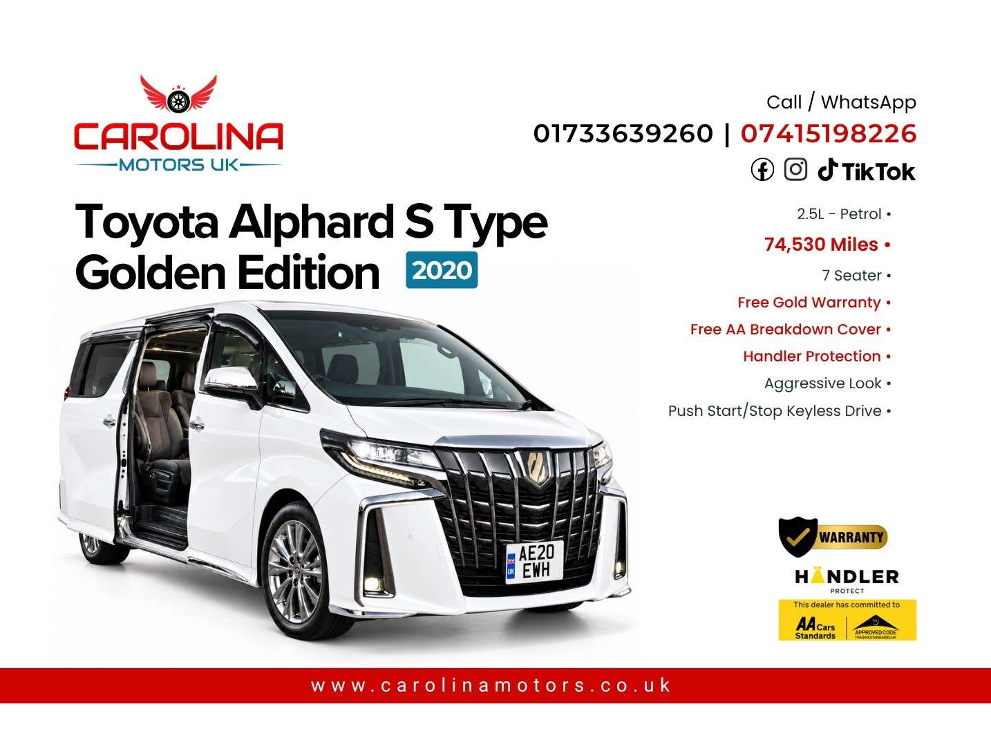 A 2020 TOYOTA ALPHARD 2.5L PETROL-FULLY UPGRADED-S TYPE GOLD EDITION-ULEZ/CAZ PASS-FREE 40MONTHS GOLD WARRANTY & 12MONTHS AA BREAKDOWN COVER. A 2020 TOYOTA ALPHARD 2.5L PETROL-FULLY UPGRADED-S TYPE GOLD EDITION-ULEZ/CAZ PASS-FREE 40MONTHS GOLD WARRANTY & 12MONTHS AA BREAKDOWN COVER.