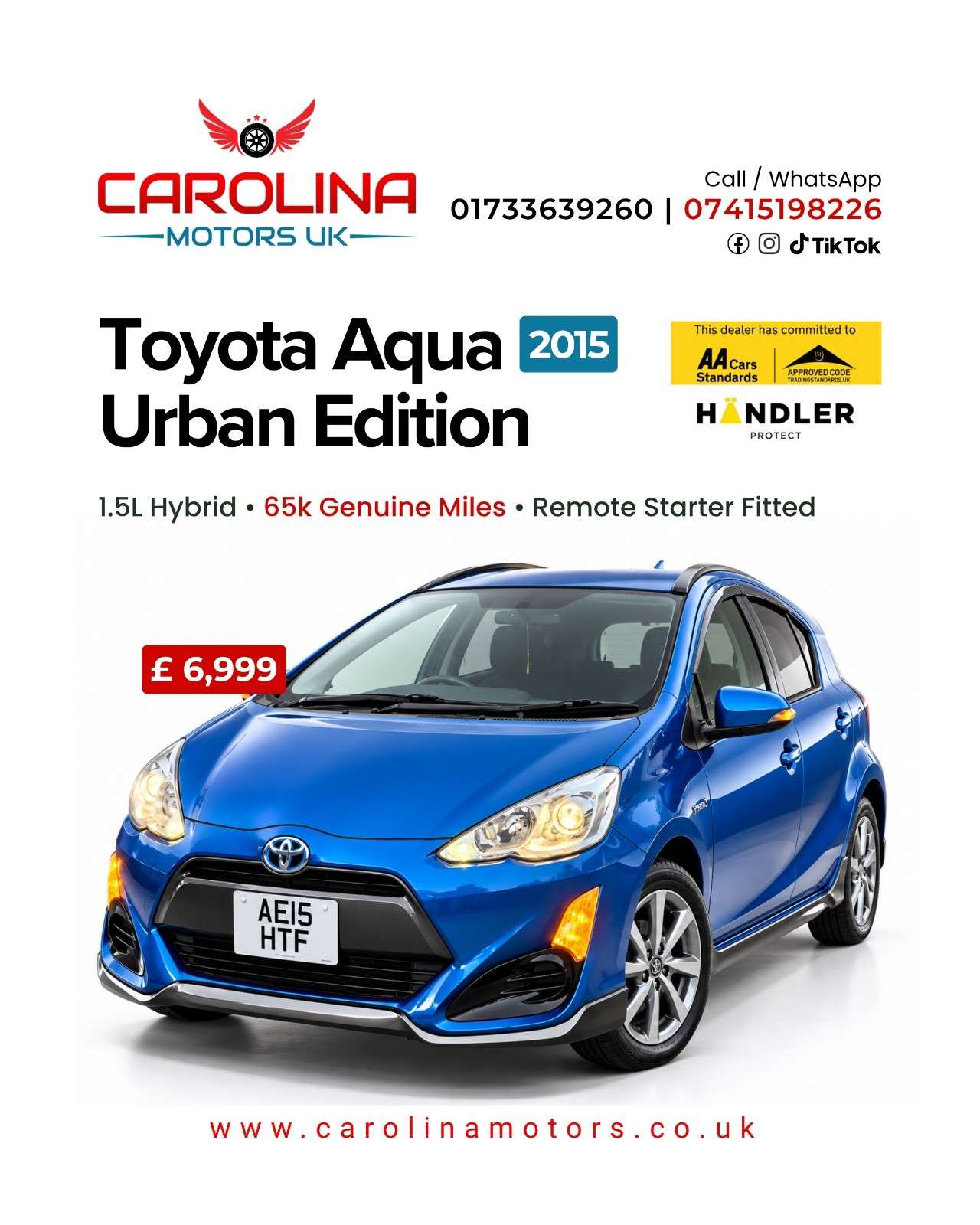 A 2015 TOYOTA AQUA 1.5L HYBRID - X URBAN EDITION - ULEZ/CAZ PASS- FREE 15MONTHS GOLD WARRANTY & 12MONTHS AA BREAKDOWN COVER A 2015 TOYOTA AQUA 1.5L HYBRID - X URBAN EDITION - ULEZ/CAZ PASS- FREE 15MONTHS GOLD WARRANTY & 12MONTHS AA BREAKDOWN COVER