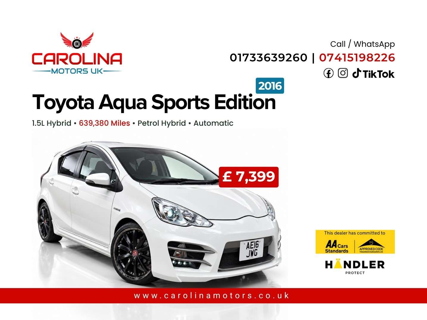A 2016 TOYOTA AQUA 1.5L HYBRID - SPORTS EDITION - ULEZ/CAZ PASS- FREE 24MONTHS GOLD WARRANTY & 12MONTHS AA BREAKDOWN COVER A 2016 TOYOTA AQUA 1.5L HYBRID - SPORTS EDITION - ULEZ/CAZ PASS- FREE 24MONTHS GOLD WARRANTY & 12MONTHS AA BREAKDOWN COVER