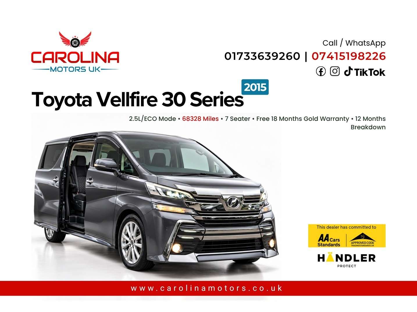 A 2015 TOYOTA VELLFIRE 2.5L PETROL-30 SERIES-ULEZ/CAZ PASS-FREE 40MONTHS GOLD WARRANTY & 12MONTHS AA BREAKDOWN COVER. A 2015 TOYOTA VELLFIRE 2.5L PETROL-30 SERIES-ULEZ/CAZ PASS-FREE 40MONTHS GOLD WARRANTY & 12MONTHS AA BREAKDOWN COVER.