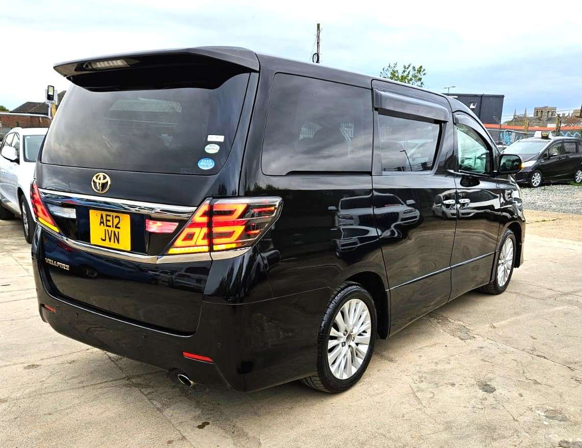 A 2012 TOYOTA VELLFIRE 8 Seater- 2.4L PETROL-ULEZ/CAZ PASS-FREE 42MONTHS GOLD WARRANTY & 12 MONTHS AA BREAKDOWN COVER A 2012 TOYOTA VELLFIRE 8 Seater- 2.4L PETROL-ULEZ/CAZ PASS-FREE 42MONTHS GOLD WARRANTY & 12 MONTHS AA BREAKDOWN COVER