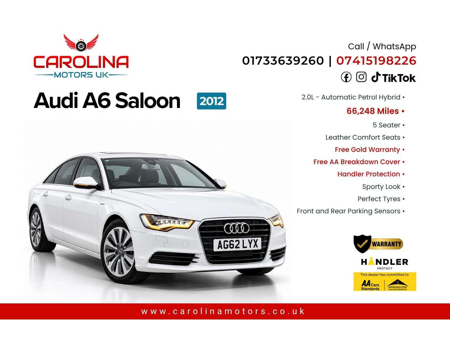 A 2012 AUDI A6 SALOON Hybrid-2.0L Automatic-Ulez/Caz pass-Full options car-Free 15months gold warranty & 12Months AA Breakdown Cover A 2012 AUDI A6 SALOON Hybrid-2.0L Automatic-Ulez/Caz pass-Full options car-Free 15months gold warranty & 12Months AA Breakdown Cover