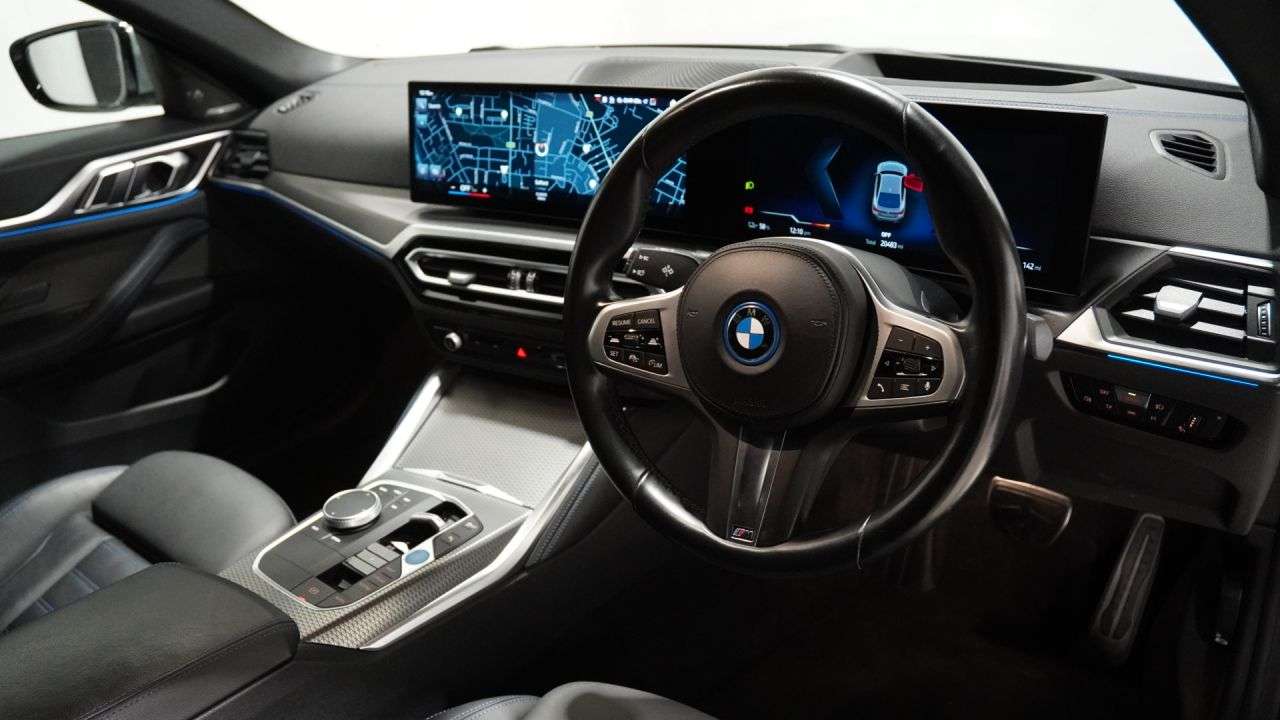 A 2023 BMW I4 40 83.9kWh M Sport Gran Coupe 5dr Electric Auto eDrive (340 ps) Sat-Nav+Ser A 2023 BMW I4 40 83.9kWh M Sport Gran Coupe 5dr Electric Auto eDrive (340 ps) Sat-Nav+Ser