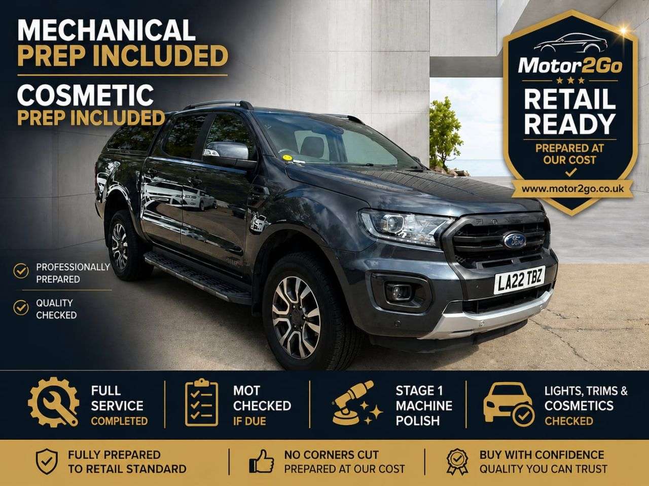 A 2022 FORD RANGER 2.0 EcoBlue Wildtrak Pickup Double Cab 4dr Diesel Auto 4WD Euro 6 (s/s) (21 A 2022 FORD RANGER 2.0 EcoBlue Wildtrak Pickup Double Cab 4dr Diesel Auto 4WD Euro 6 (s/s) (21