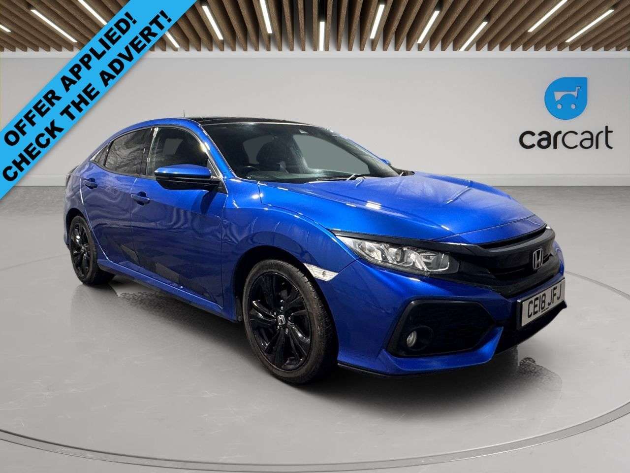 A 2018 HONDA CIVIC 1.0 VTEC Turbo EX Hatchback 5dr Petrol Manual Euro 6 (s/s) (129 ps) (Rates A 2018 HONDA CIVIC 1.0 VTEC Turbo EX Hatchback 5dr Petrol Manual Euro 6 (s/s) (129 ps) (Rates