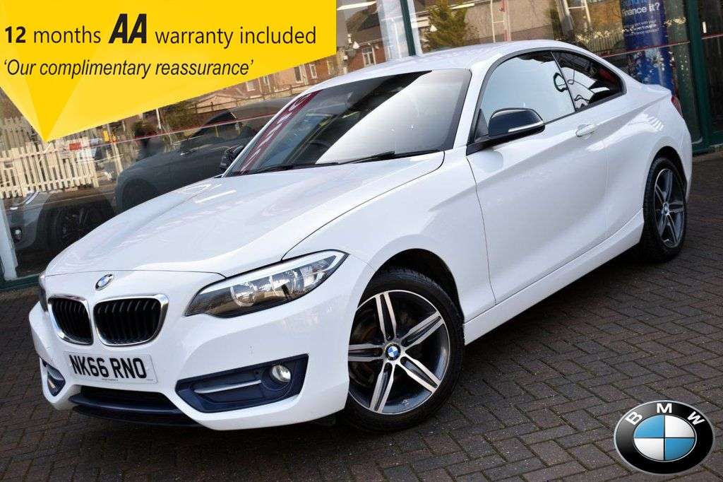 A 2016 BMW 2 SERIES 218i SPORT 2 DOOR COUPE 6-SPEED 134 BHP (EURO 6) Navigation / DAB / Rear Pa A 2016 BMW 2 SERIES 218i SPORT 2 DOOR COUPE 6-SPEED 134 BHP (EURO 6) Navigation / DAB / Rear Pa