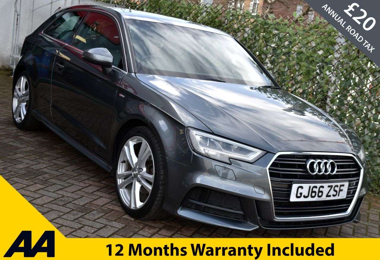 A 2016 AUDI A3 1.4TFSi S-LINE 3 DOOR 6-SPEED 148 BHP (EURO 6) Sat Nav / Heated Seats / Par A 2016 AUDI A3 1.4TFSi S-LINE 3 DOOR 6-SPEED 148 BHP (EURO 6) Sat Nav / Heated Seats / Par
