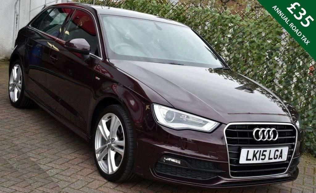 A 2015 AUDI A3 1.4TFSi S-LINE 5 DOOR S-TRONIC AUTO 123 BHP (EURO 6) Park Assist / Nav / £3 A 2015 AUDI A3 1.4TFSi S-LINE 5 DOOR S-TRONIC AUTO 123 BHP (EURO 6) Park Assist / Nav / £3