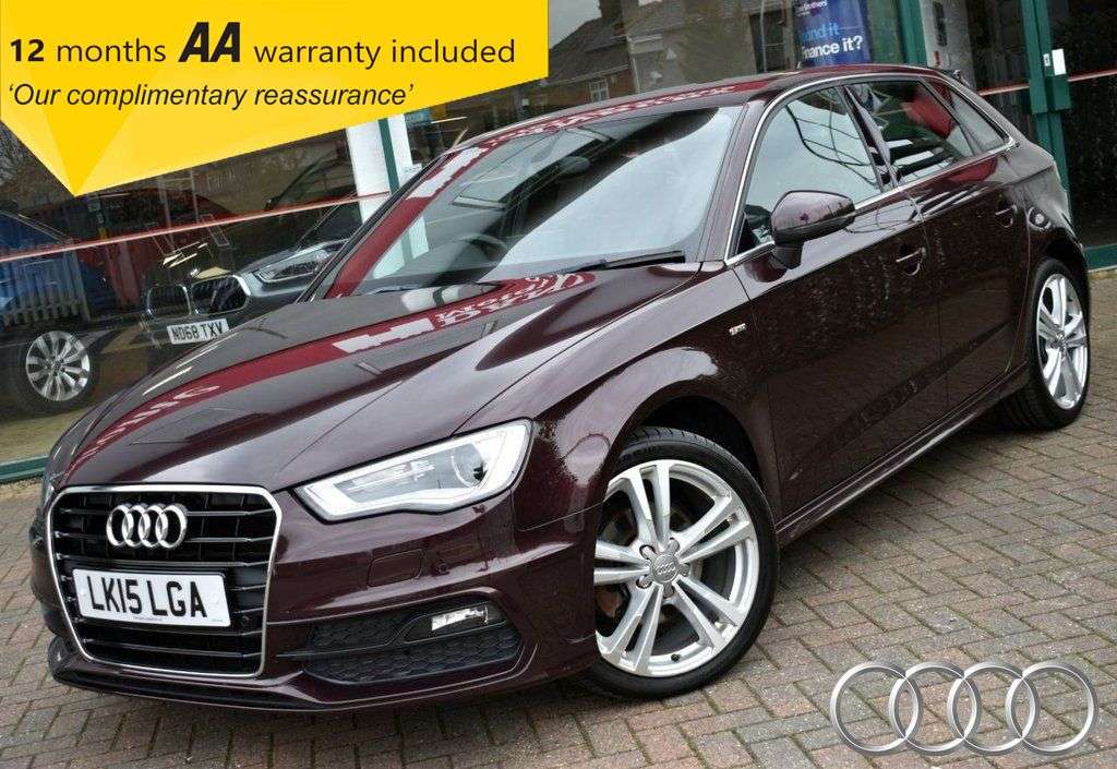 A 2015 AUDI A3 1.4TFSi S-LINE 5 DOOR S-TRONIC AUTO 123 BHP (EURO 6) Park Assist / Nav / £3 A 2015 AUDI A3 1.4TFSi S-LINE 5 DOOR S-TRONIC AUTO 123 BHP (EURO 6) Park Assist / Nav / £3