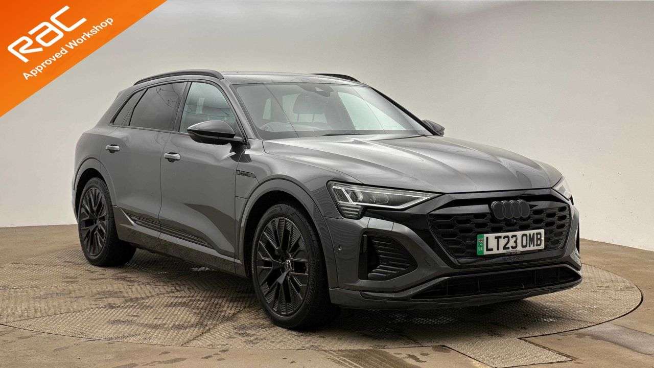 A 2023 AUDI Q8 E-TRON 50 Black Edition SUV 5dr Electric Auto quattro 95kWh (11kW Charger) (340 ps A 2023 AUDI Q8 E-TRON 50 Black Edition SUV 5dr Electric Auto quattro 95kWh (11kW Charger) (340 ps
