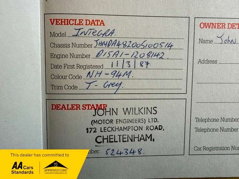 1987 HONDA INTEGRA 1987 HONDA INTEGRA