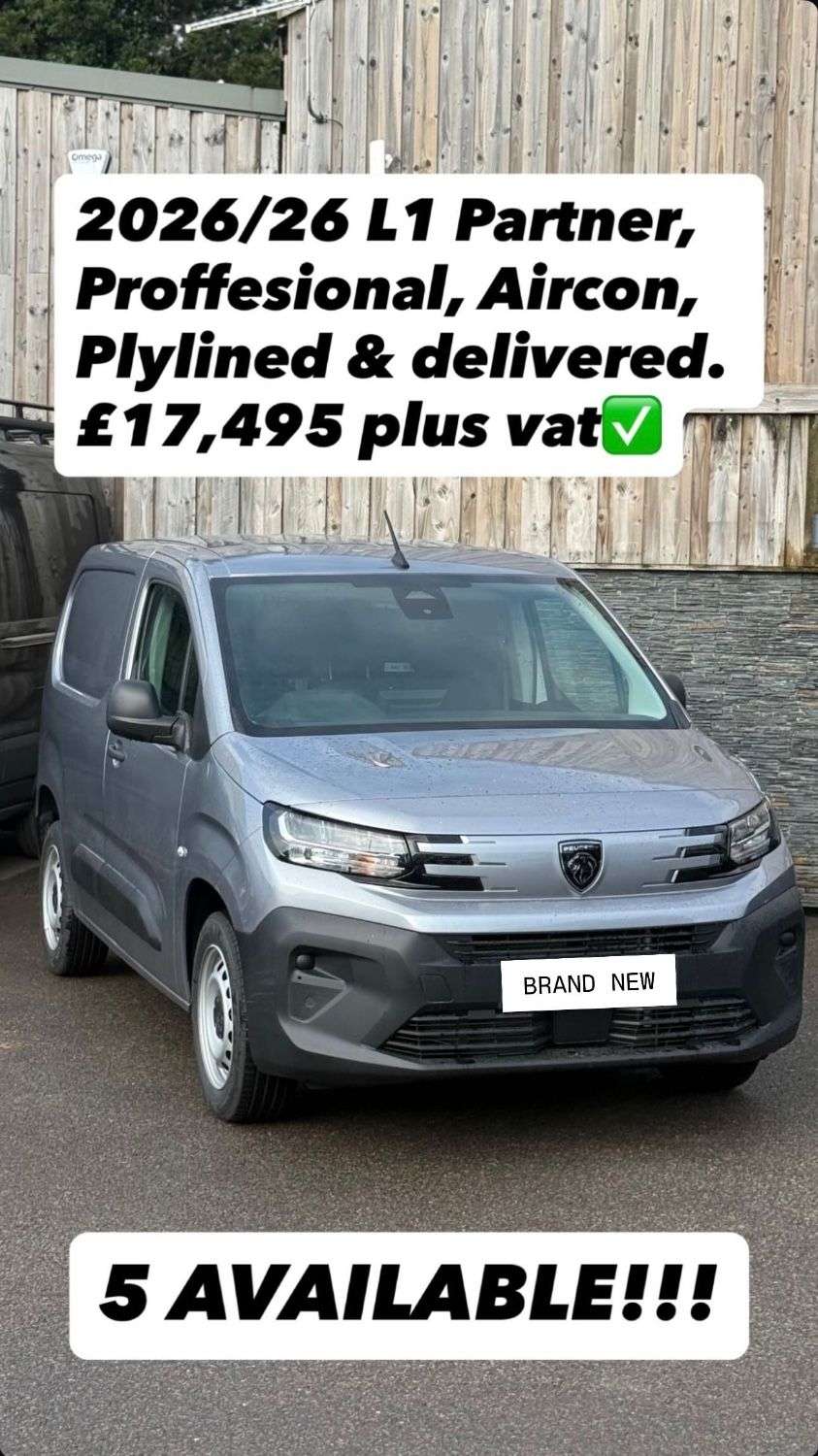 A 2026 PEUGEOT PARTNER 1.5 Professional Plus Panel Van 5dr Diesel Manual M Euro 6 (s/s) (100 ps) A 2026 PEUGEOT PARTNER 1.5 Professional Plus Panel Van 5dr Diesel Manual M Euro 6 (s/s) (100 ps)