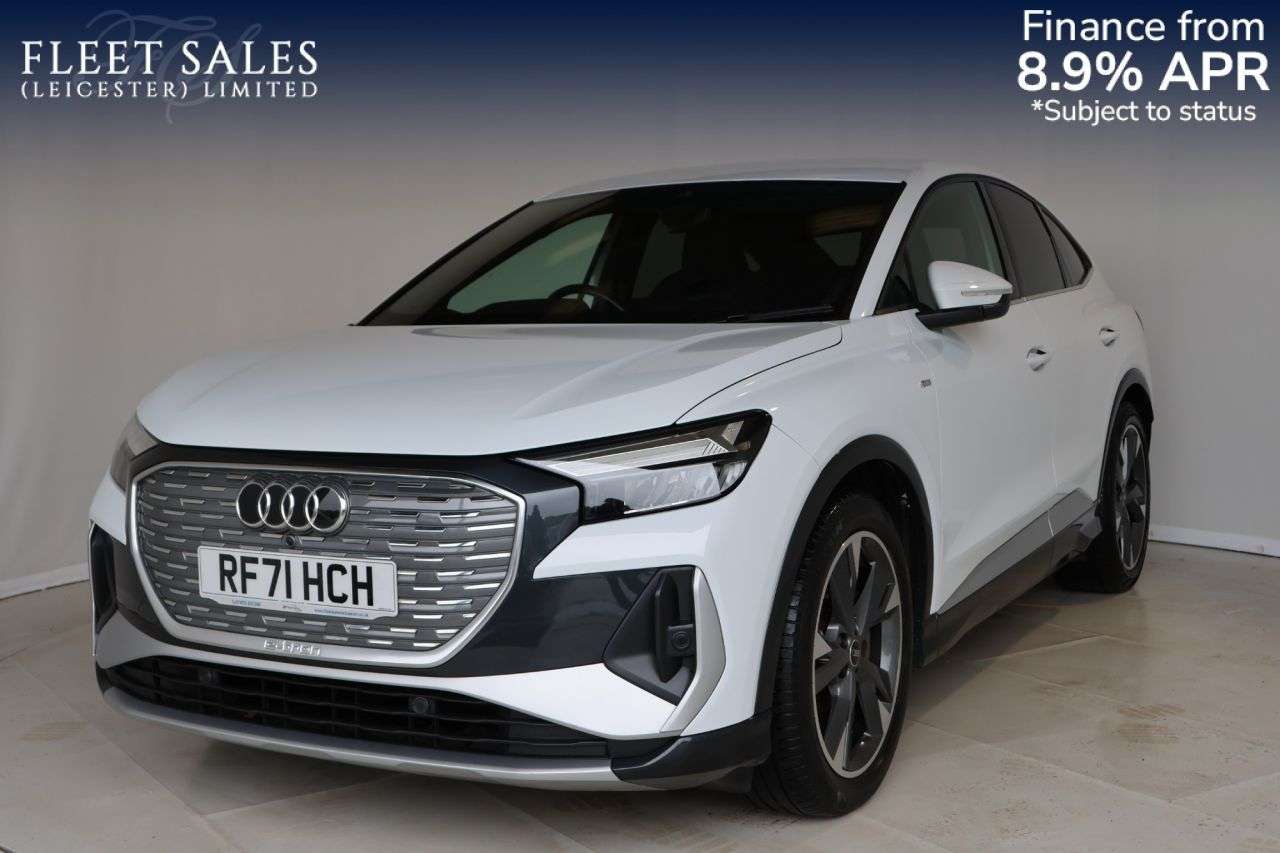 A 2022 AUDI Q4 E-TRON 40 S line Sportback 5dr Electric Auto 82kWh (204 ps) APPLE CAR PLAY + SONOS A 2022 AUDI Q4 E-TRON 40 S line Sportback 5dr Electric Auto 82kWh (204 ps) APPLE CAR PLAY + SONOS