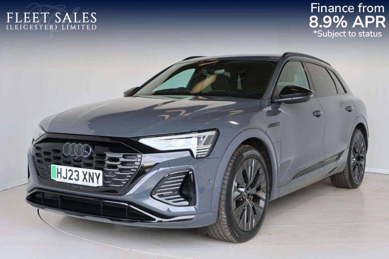A 2023 AUDI Q8 E-TRON 50 Black Edition SUV 5dr Electric Auto quattro 95kWh (11kW Charger) (340 ps A 2023 AUDI Q8 E-TRON 50 Black Edition SUV 5dr Electric Auto quattro 95kWh (11kW Charger) (340 ps