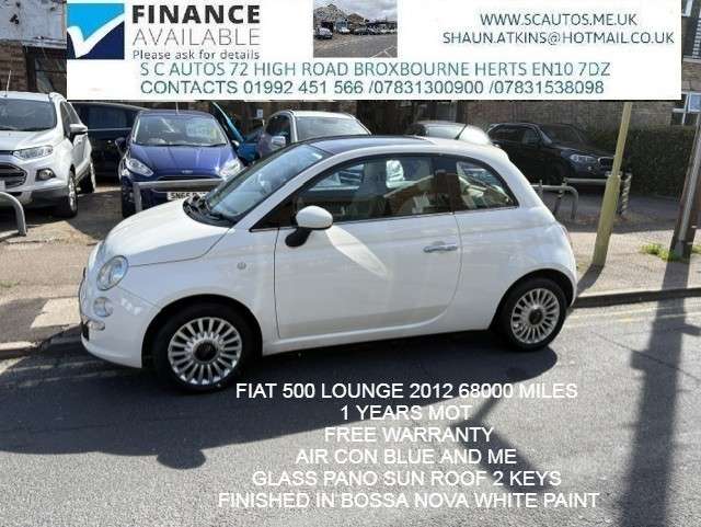 A 2012 FIAT 500 1.2 Lounge Hatchback 3dr Petrol Manual Euro 5 (s/s) (69 bhp) A 2012 FIAT 500 1.2 Lounge Hatchback 3dr Petrol Manual Euro 5 (s/s) (69 bhp)