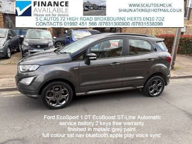 A 2019 FORD ECOSPORT 1.0T EcoBoost GPF ST-Line SUV 5dr Petrol Auto Euro 6 (s/s) (125 ps) A 2019 FORD ECOSPORT 1.0T EcoBoost GPF ST-Line SUV 5dr Petrol Auto Euro 6 (s/s) (125 ps)