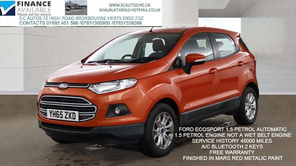 A 2015 FORD ECOSPORT 1.5 Zetec SUV 5dr Petrol Powershift 2WD Euro 5 (112 ps) A 2015 FORD ECOSPORT 1.5 Zetec SUV 5dr Petrol Powershift 2WD Euro 5 (112 ps)