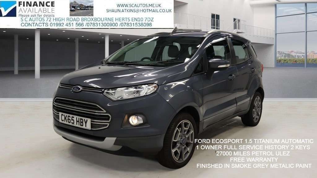 A 2015 FORD ECOSPORT 1.5 Titanium SUV 5dr Petrol Powershift 2WD Euro 5 (112 ps) A 2015 FORD ECOSPORT 1.5 Titanium SUV 5dr Petrol Powershift 2WD Euro 5 (112 ps)