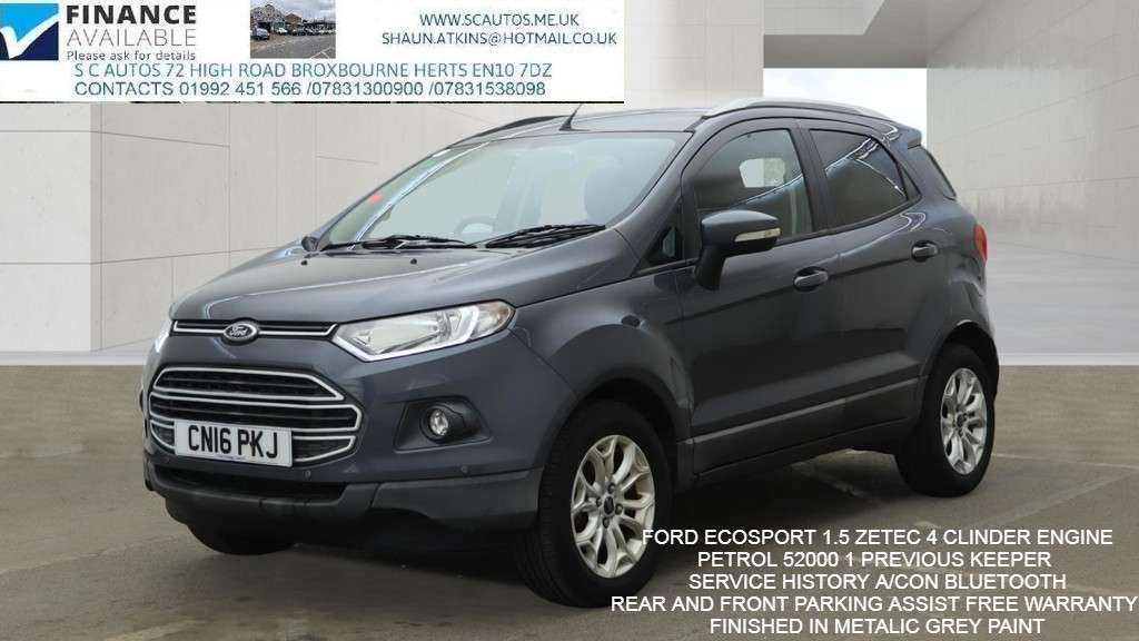 A 2016 FORD ECOSPORT 1.5 Zetec SUV 5dr Petrol Manual 2WD Euro 5 (112 ps) A 2016 FORD ECOSPORT 1.5 Zetec SUV 5dr Petrol Manual 2WD Euro 5 (112 ps)