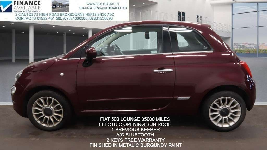 A 2015 FIAT 500 1.2 Lounge Hatchback 3dr Petrol Manual Euro 6 (s/s) (69 bhp) A 2015 FIAT 500 1.2 Lounge Hatchback 3dr Petrol Manual Euro 6 (s/s) (69 bhp)
