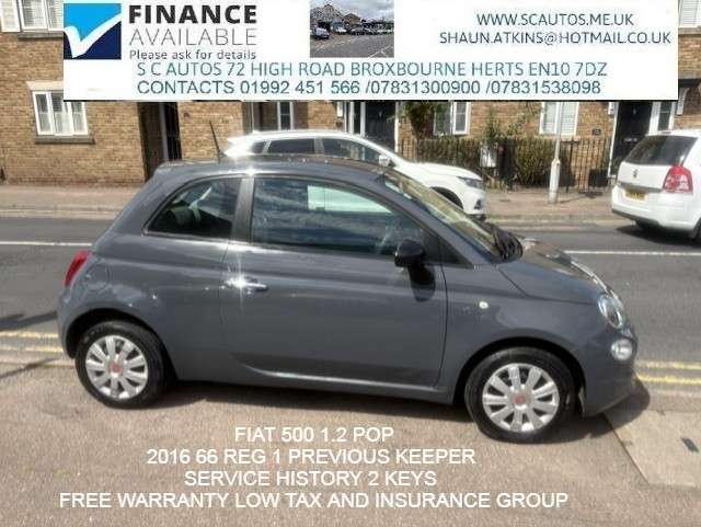 A 2016 FIAT 500 1.2 Pop Hatchback 3dr Petrol Manual Euro 6 (s/s) (69 bhp) A 2016 FIAT 500 1.2 Pop Hatchback 3dr Petrol Manual Euro 6 (s/s) (69 bhp)
