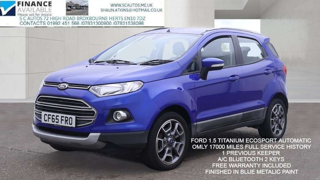 A 2016 FORD ECOSPORT 1.5 Titanium SUV 5dr Petrol Powershift 2WD Euro 5 (112 ps) A 2016 FORD ECOSPORT 1.5 Titanium SUV 5dr Petrol Powershift 2WD Euro 5 (112 ps)