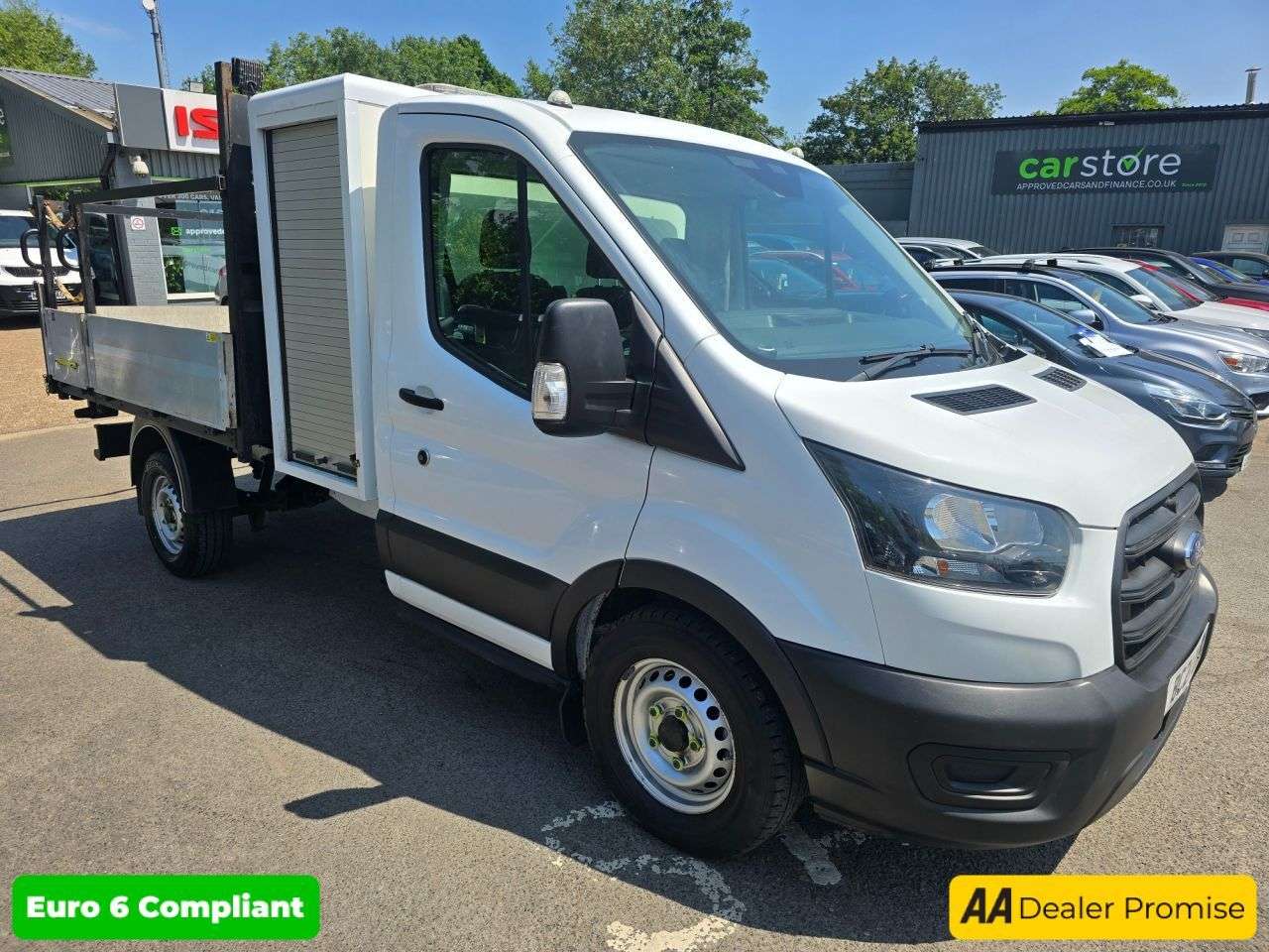 A 2021 FORD TRANSIT 2.0 350 EcoBlue Tipper in white, 46,618 miles, 1 owner, FSH, ULEZ Euro 6, a A 2021 FORD TRANSIT 2.0 350 EcoBlue Tipper in white, 46,618 miles, 1 owner, FSH, ULEZ Euro 6, a
