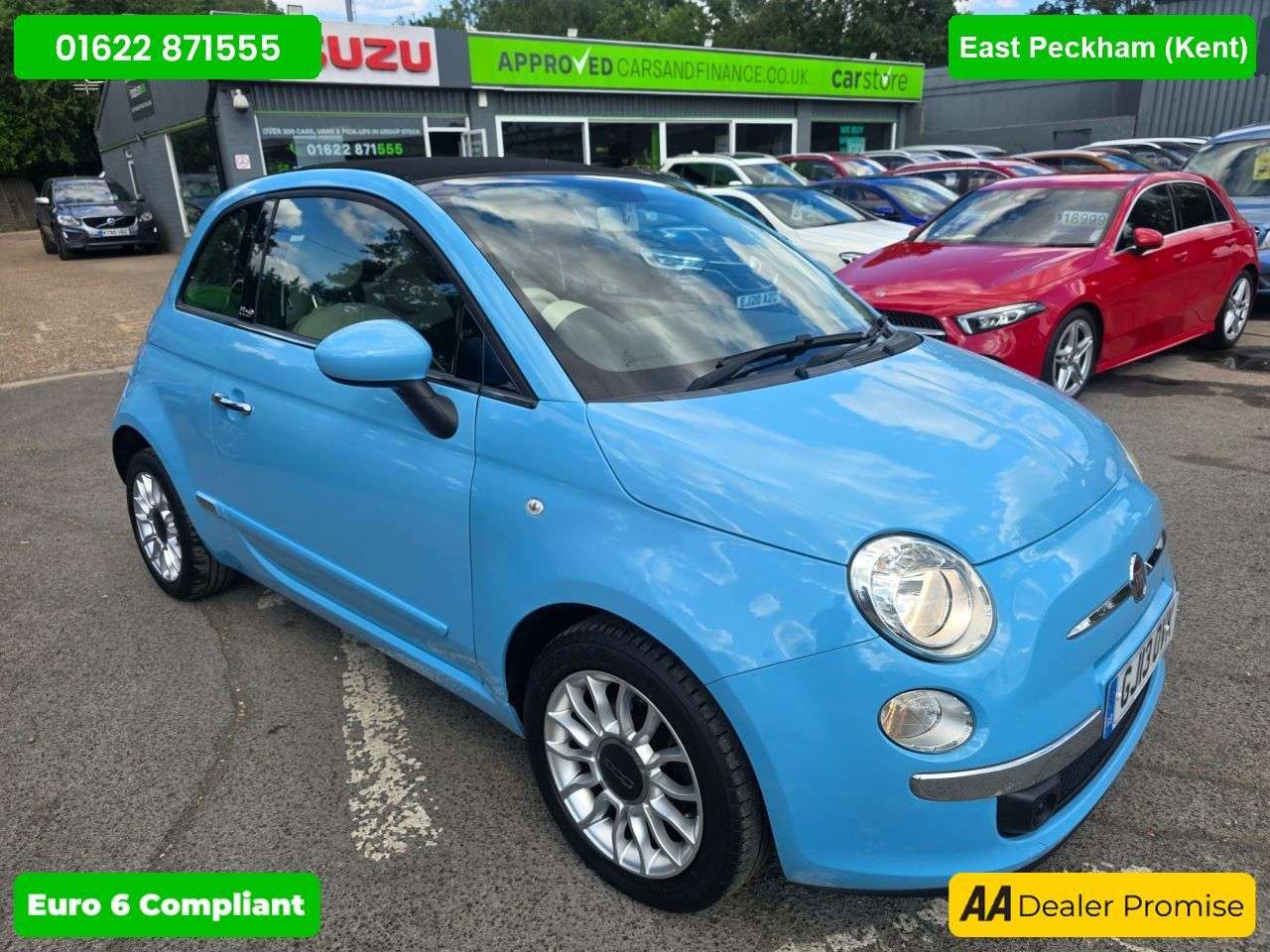 A 2013 FIAT 500C 0.9 TwinAir Lounge Euro 5 Convertible in blue, 22,300 miles, 2 owners, manu A 2013 FIAT 500C 0.9 TwinAir Lounge Euro 5 Convertible in blue, 22,300 miles, 2 owners, manu