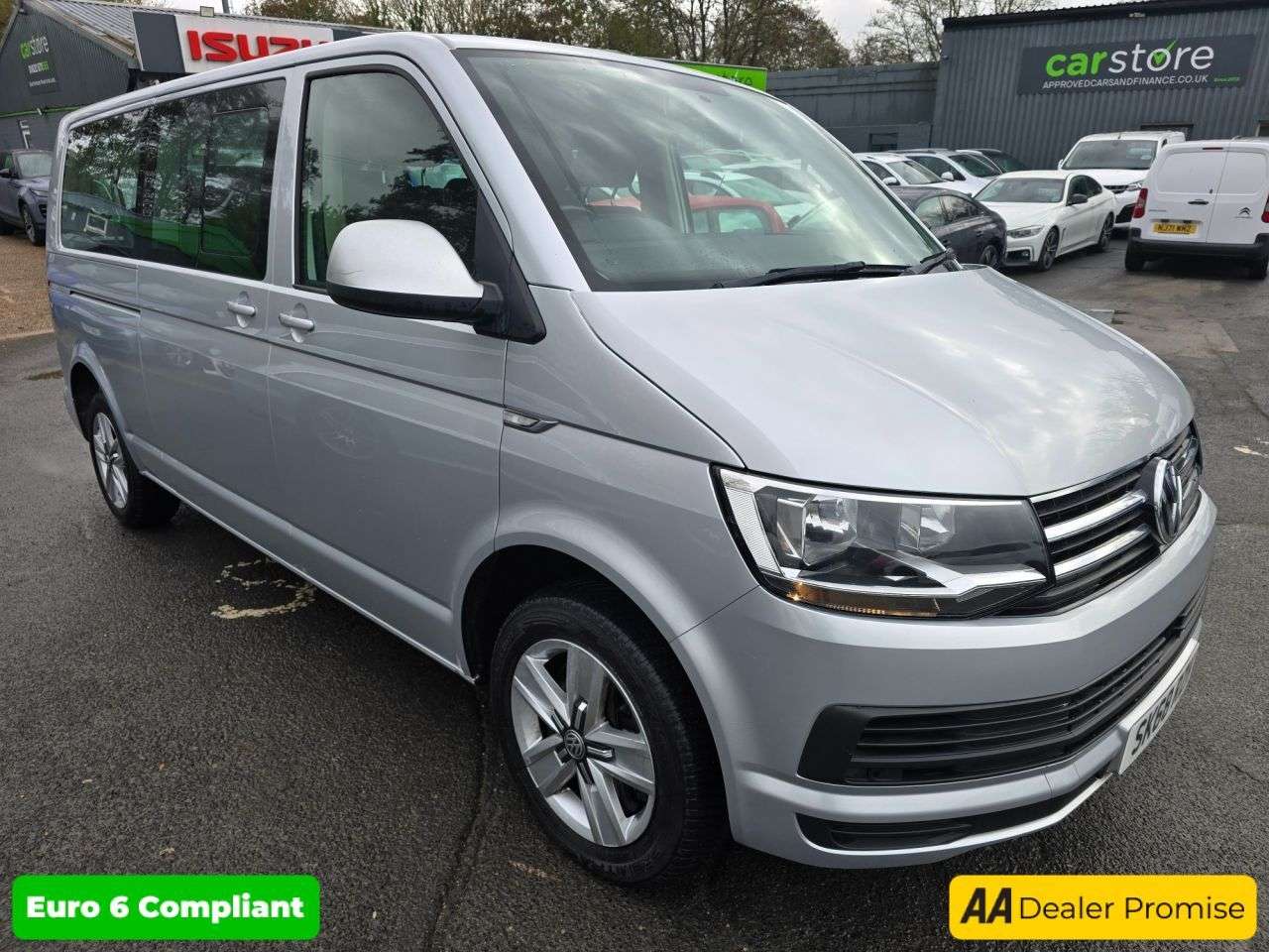 A 2018 VOLKSWAGEN TRANSPORTER SHUTTLE Silver 2.0 BiTDI BlueMotion Tech SE Minibus, 83,300 miles, 2 owners, Euro 6 A 2018 VOLKSWAGEN TRANSPORTER SHUTTLE Silver 2.0 BiTDI BlueMotion Tech SE Minibus, 83,300 miles, 2 owners, Euro 6