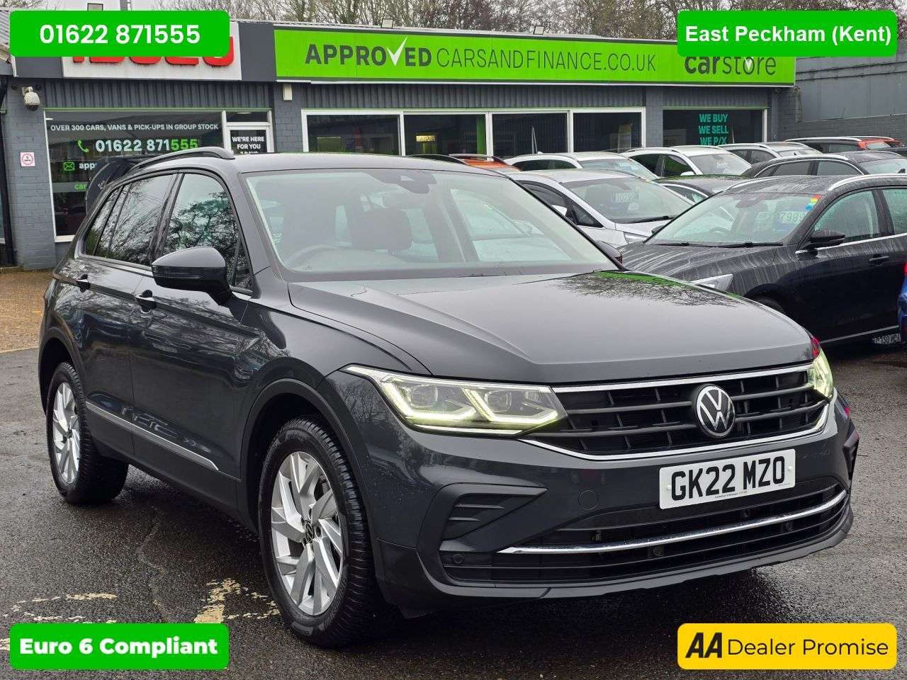 A 2022 VOLKSWAGEN TIGUAN 1.4 TSI Life Plug-in Hybrid SUV Automatic in Grey with 63,500 miles, Euro 6 A 2022 VOLKSWAGEN TIGUAN 1.4 TSI Life Plug-in Hybrid SUV Automatic in Grey with 63,500 miles, Euro 6