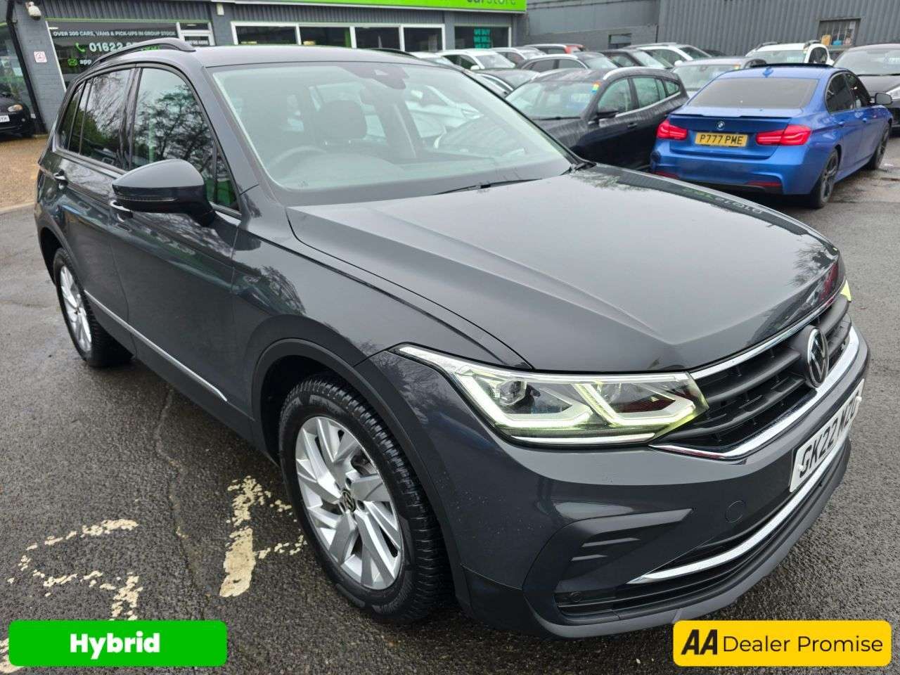 A 2022 VOLKSWAGEN TIGUAN 1.4 TSI Life Plug-in Hybrid SUV Automatic in Grey with 63,500 miles, Euro 6 A 2022 VOLKSWAGEN TIGUAN 1.4 TSI Life Plug-in Hybrid SUV Automatic in Grey with 63,500 miles, Euro 6