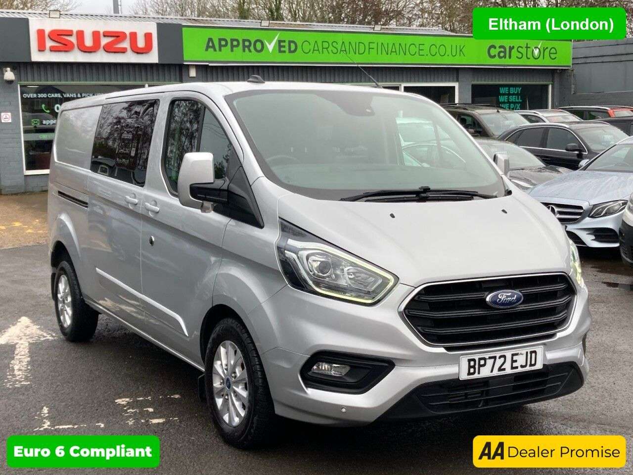 A 2022 FORD TRANSIT CUSTOM Ford Transit Custom 2.0 320 EcoBlue Limited Crew Van, 57,000 miles, Euro 6, A 2022 FORD TRANSIT CUSTOM Ford Transit Custom 2.0 320 EcoBlue Limited Crew Van, 57,000 miles, Euro 6,