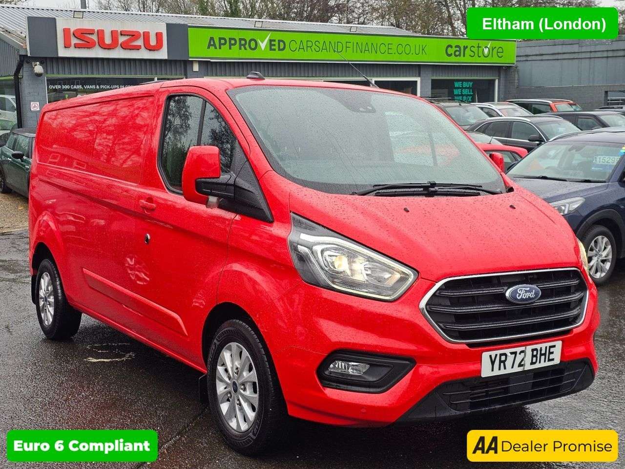 A 2022 FORD TRANSIT CUSTOM Red 2.0 EcoBlue Limited Euro 6 panel, 49,600 miles, ULEZ compliant, Automat A 2022 FORD TRANSIT CUSTOM Red 2.0 EcoBlue Limited Euro 6 panel, 49,600 miles, ULEZ compliant, Automat