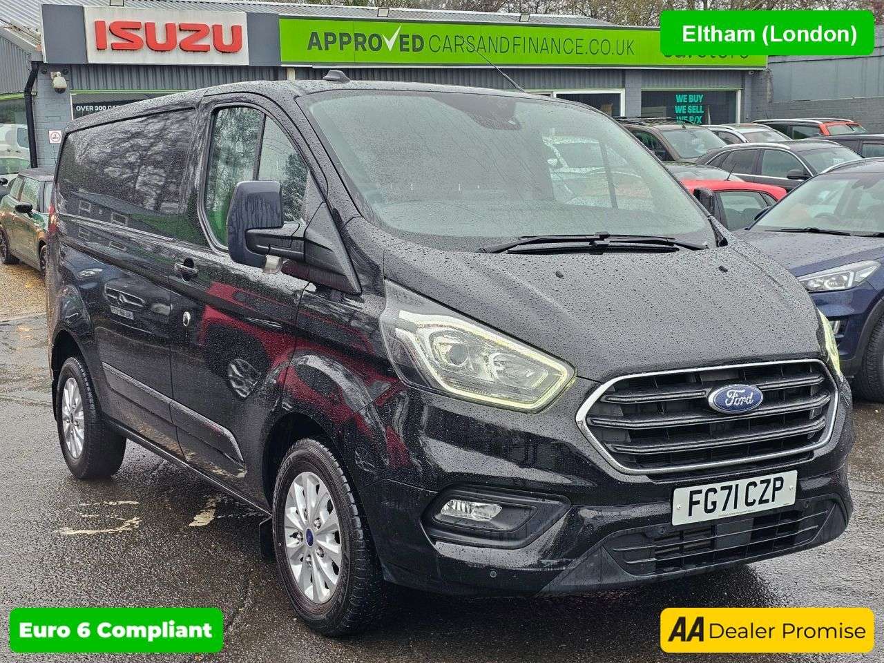 A 2021 FORD TRANSIT CUSTOM Black 2.0 EcoBlue Euro 6 panel , 39,847 miles, ULEZ compliant, 6-speed manu A 2021 FORD TRANSIT CUSTOM Black 2.0 EcoBlue Euro 6 panel , 39,847 miles, ULEZ compliant, 6-speed manu
