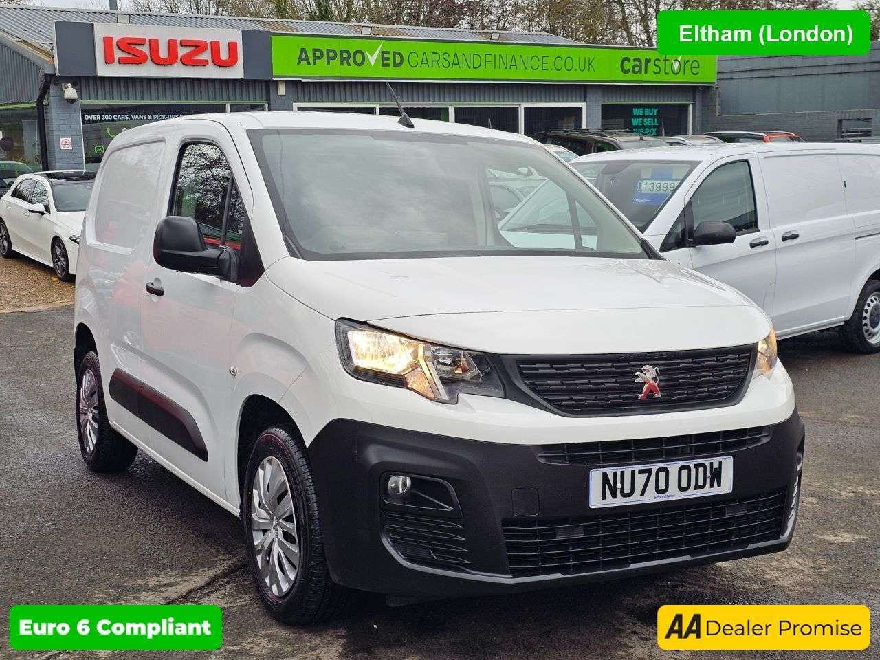 A 2020 PEUGEOT PARTNER White 1.5 BlueHDi Euro 6 panel van, 57,200 miles, ULEZ compliant, 5-Speed m A 2020 PEUGEOT PARTNER White 1.5 BlueHDi Euro 6 panel van, 57,200 miles, ULEZ compliant, 5-Speed m