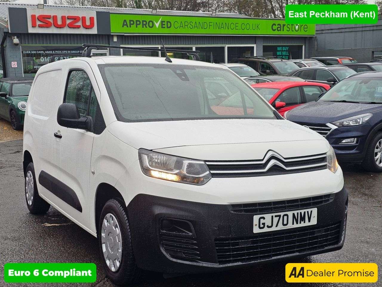 A 2020 CITROEN BERLINGO White 1.5 BlueHDi Euro 6 panel van, 83,121 miles, ULEZ compliant, 5-Speed m A 2020 CITROEN BERLINGO White 1.5 BlueHDi Euro 6 panel van, 83,121 miles, ULEZ compliant, 5-Speed m