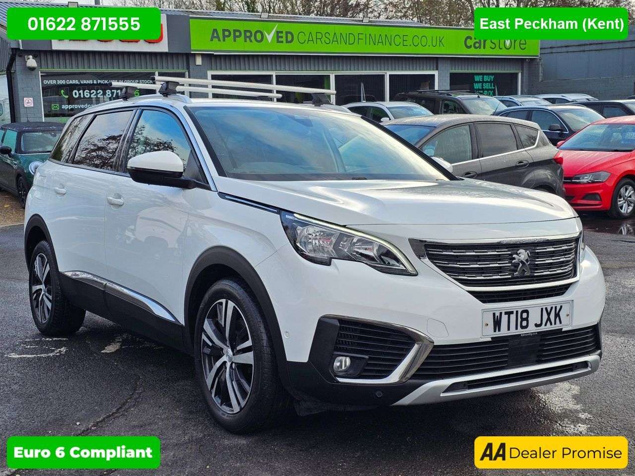 A 2018 PEUGEOT 5008 White 1.6 THP Allure Euro 6 SUV, 59,300 miles, ULEZ compliant, Auto, Sat Na A 2018 PEUGEOT 5008 White 1.6 THP Allure Euro 6 SUV, 59,300 miles, ULEZ compliant, Auto, Sat Na