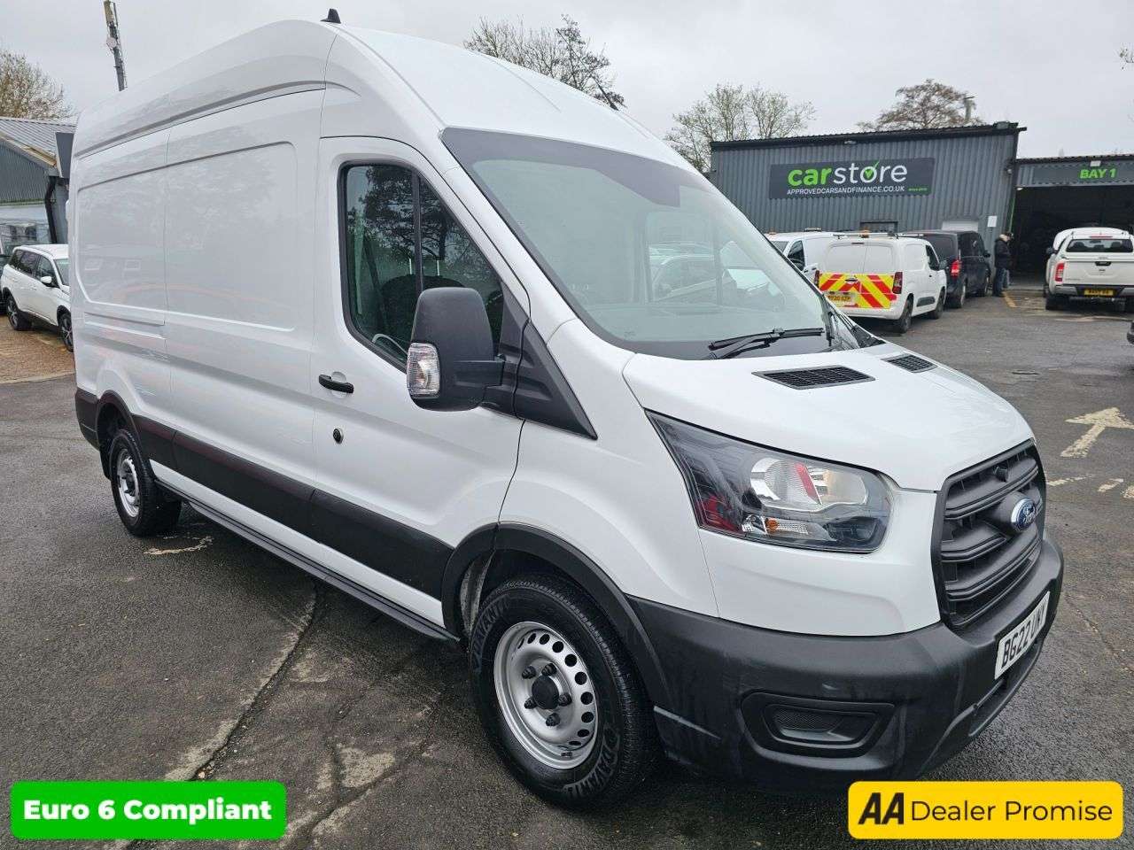 A 2022 FORD TRANSIT White 2.0 350 EcoBlue Euro 6 panel van 47,700 miles, ULEZ compliant, 6-Spee A 2022 FORD TRANSIT White 2.0 350 EcoBlue Euro 6 panel van 47,700 miles, ULEZ compliant, 6-Spee