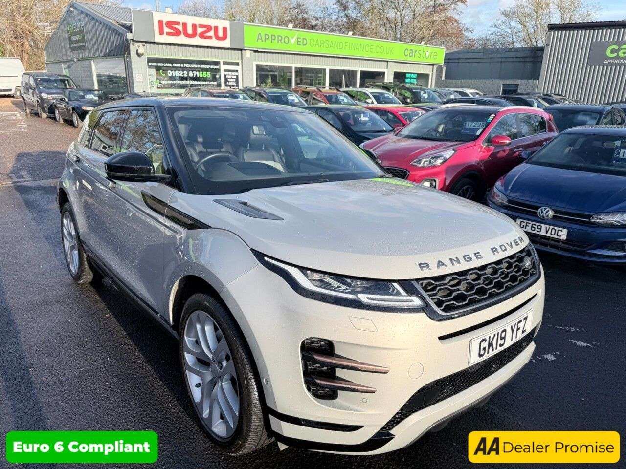 A 2019 LAND ROVER RANGE ROVER EVOQUE Silver 2.0 P250 MHEV Euro 6 SUV, 40,159 miles, ULEZ compliant, Automatic, 4 A 2019 LAND ROVER RANGE ROVER EVOQUE Silver 2.0 P250 MHEV Euro 6 SUV, 40,159 miles, ULEZ compliant, Automatic, 4