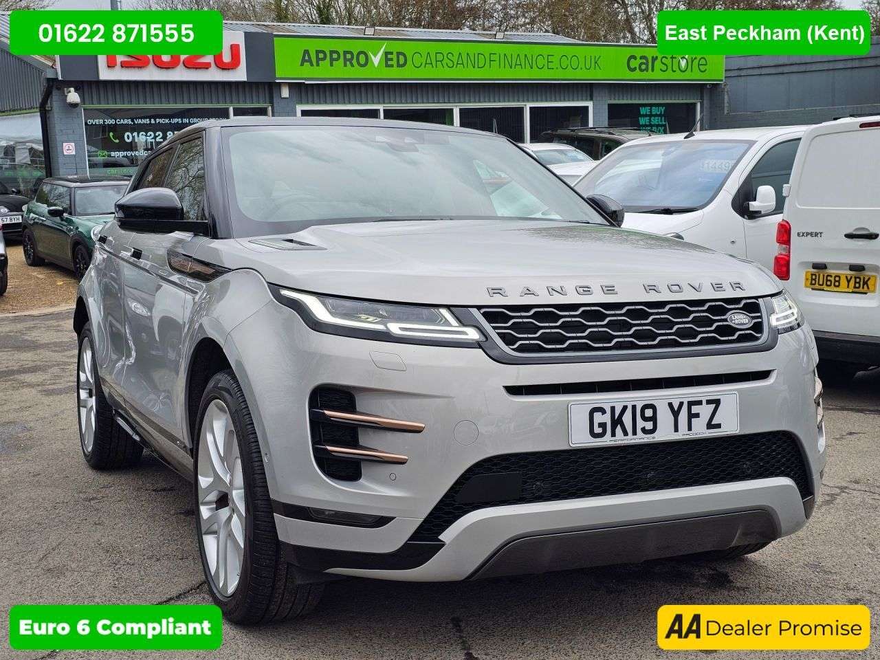 A 2019 LAND ROVER RANGE ROVER EVOQUE Silver 2.0 P250 MHEV Euro 6 SUV, 40,159 miles, ULEZ compliant, Automatic, 4 A 2019 LAND ROVER RANGE ROVER EVOQUE Silver 2.0 P250 MHEV Euro 6 SUV, 40,159 miles, ULEZ compliant, Automatic, 4