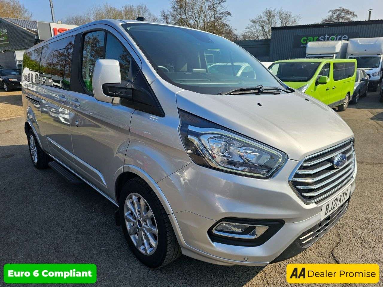 A 2021 FORD TOURNEO CUSTOM Silver 2.0 320 EcoBlue Euro 6 minibus, 35,200 miles, 9 seats, ULEZ complian A 2021 FORD TOURNEO CUSTOM Silver 2.0 320 EcoBlue Euro 6 minibus, 35,200 miles, 9 seats, ULEZ complian
