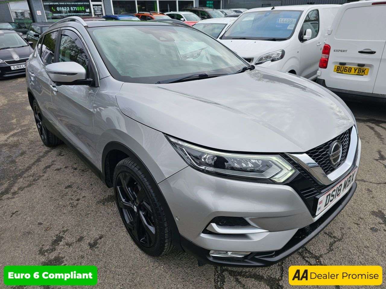 A 2018 NISSAN QASHQAI Silver 1.2 DIG-T Tekna Euro 6 SUV, 53,500 miles, ULEZ compliant, 6-speed ma A 2018 NISSAN QASHQAI Silver 1.2 DIG-T Tekna Euro 6 SUV, 53,500 miles, ULEZ compliant, 6-speed ma