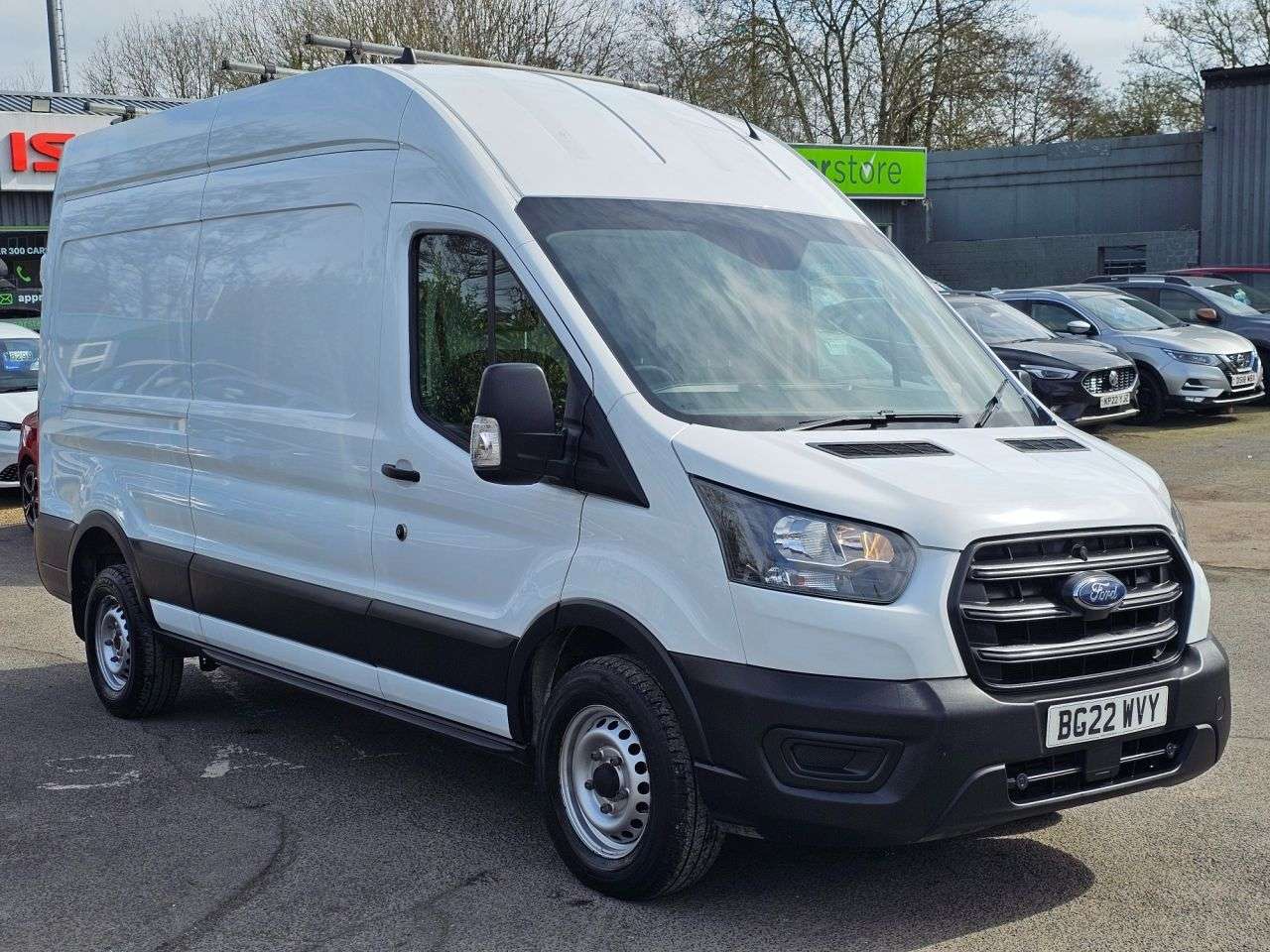 A 2022 FORD TRANSIT White 2.0 350 EcoBlue Euro 6 panel van, 71,300 miles, ULEZ compliant, 6-spe A 2022 FORD TRANSIT White 2.0 350 EcoBlue Euro 6 panel van, 71,300 miles, ULEZ compliant, 6-spe