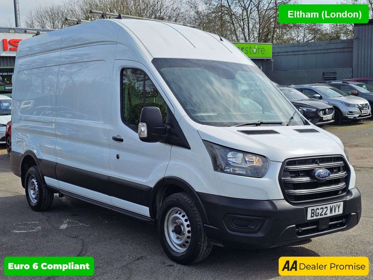 A 2022 FORD TRANSIT White 2.0 350 EcoBlue Euro 6 panel van, 71,300 miles, ULEZ compliant, 6-spe A 2022 FORD TRANSIT White 2.0 350 EcoBlue Euro 6 panel van, 71,300 miles, ULEZ compliant, 6-spe