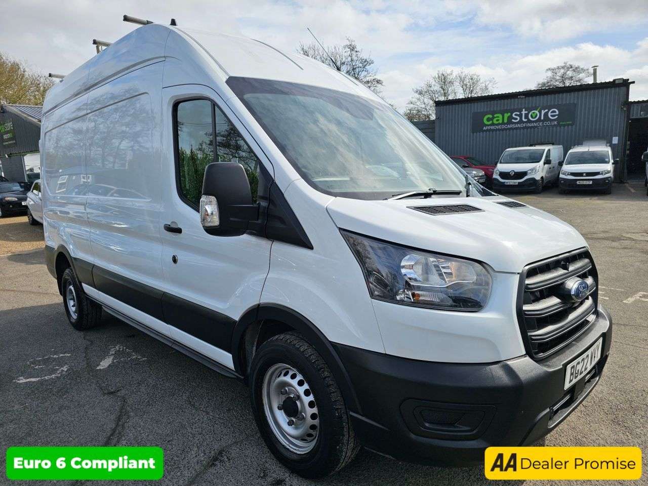 A 2022 FORD TRANSIT White 2.0 350 EcoBlue Euro 6 panel van, 71,300 miles, ULEZ compliant, 6-spe A 2022 FORD TRANSIT White 2.0 350 EcoBlue Euro 6 panel van, 71,300 miles, ULEZ compliant, 6-spe
