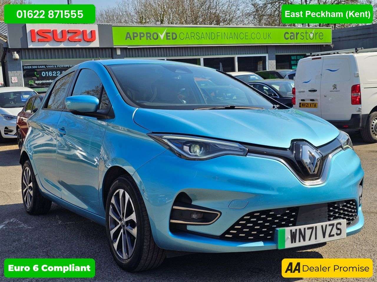 A 2021 RENAULT ZOE Blue R135 EV50 GT Line Hatchback, 24,300 miles, Fully electric Automatic, T A 2021 RENAULT ZOE Blue R135 EV50 GT Line Hatchback, 24,300 miles, Fully electric Automatic, T