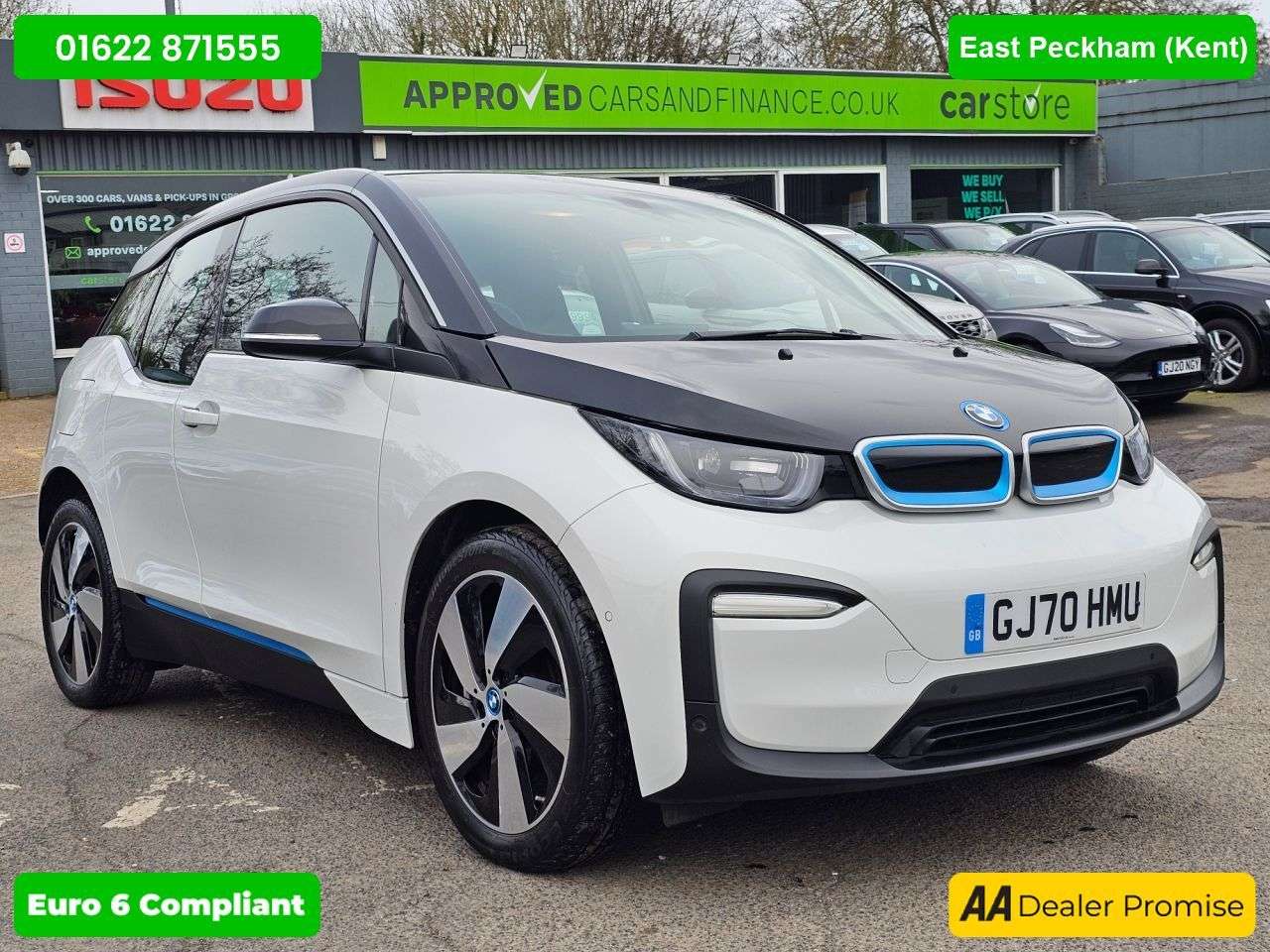 A 2020 BMW I3 White 42.2kWh electric hatchback, 22,729 miles, Automatic, Sat nav, Apple C A 2020 BMW I3 White 42.2kWh electric hatchback, 22,729 miles, Automatic, Sat nav, Apple C